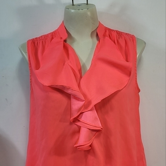 Ann Taylor Neon Pink Ruffle Blouse - Picture 5 of 9